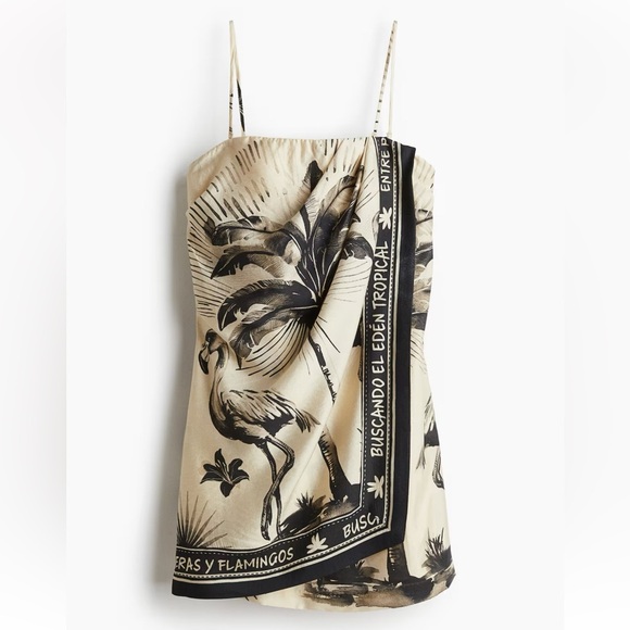 H&M Light Beige Draped Bandeau Dress 1293237001 - Picture 8 of 9